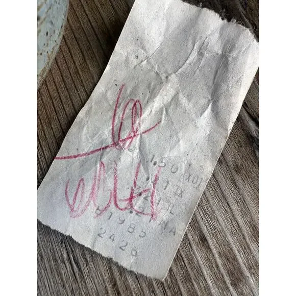 Vintage Speckle Studio Art Pottery Vase Rustic Signed Fern Agave Print - Picture 7 of 7